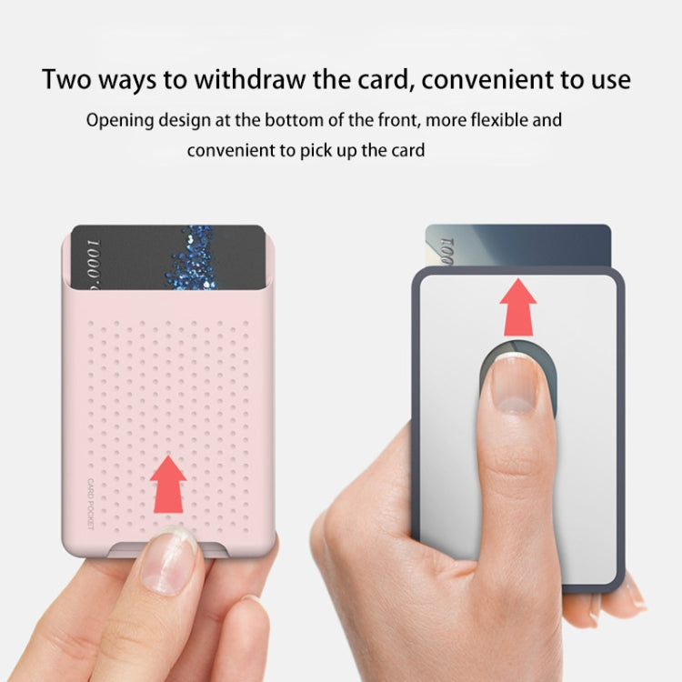 For iPhone 13 Series / iPhone 12 Series Silicone Wallet Pouch Card Case Anti-degaussing Card Holder Magsafing Magnetic Sticker(Blue) by bashfashion