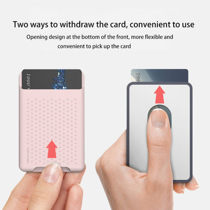For iPhone 13 Series / iPhone 12 Series Silicone Wallet Pouch Card Case Anti-degaussing Card Holder Magsafing Magnetic Sticker(Pink) by bashfashion