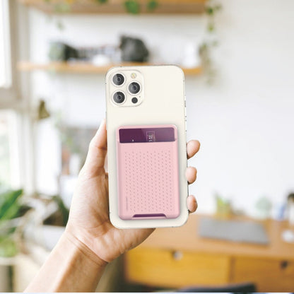 For iPhone 13 Series / iPhone 12 Series Silicone Wallet Pouch Card Case Anti-degaussing Card Holder Magsafing Magnetic Sticker(Pink) by bashfashion