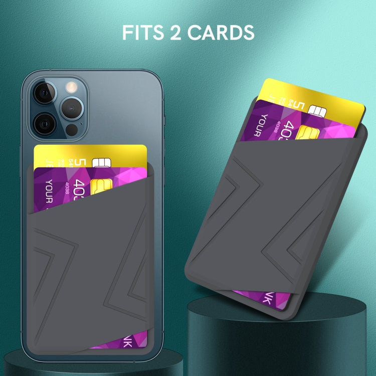 Silicone Wallet Pouch Card Case Magsafing Card Holder(Black) by bashfashion