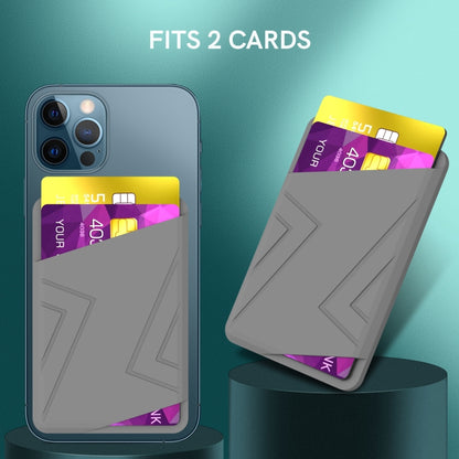 Silicone Wallet Pouch Card Case Magsafing Card Holder(Grey) by bashfashion