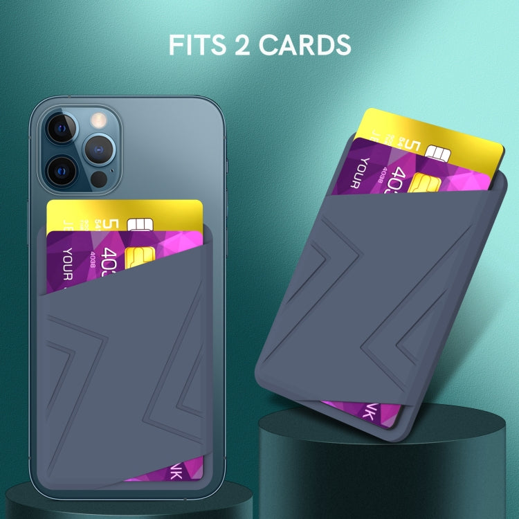 Silicone Wallet Pouch Card Case Magsafing Card Holder(Blue) by bashfashion