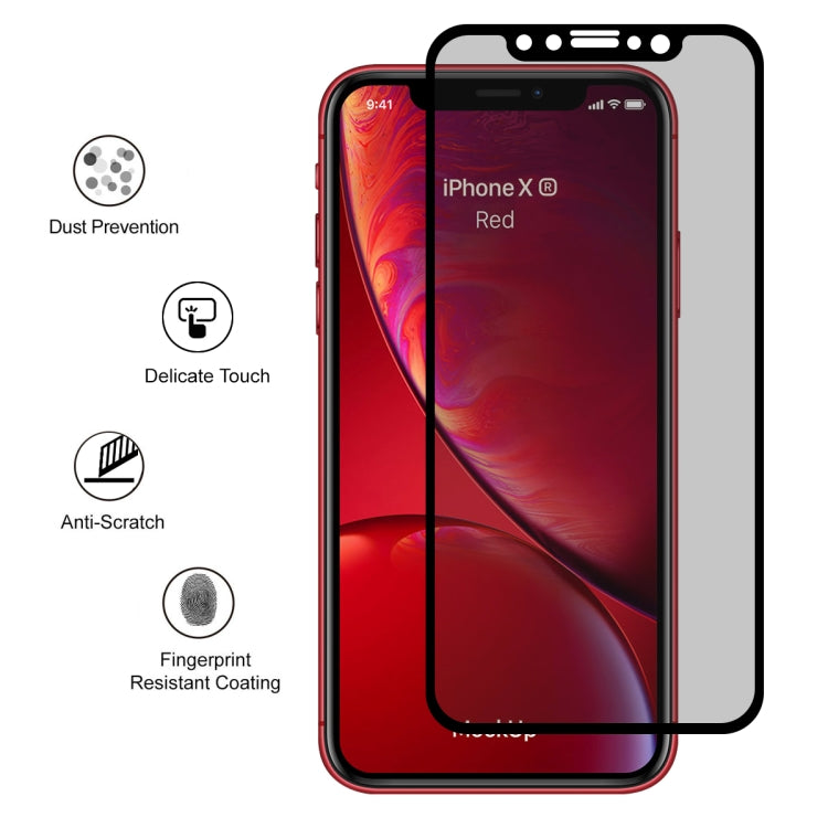For iPhone 11 / XR ENKAY Hat-Prince 0.26mm 9H 6D Privacy Anti-glare Full Screen Tempered Glass Film by ENKAY