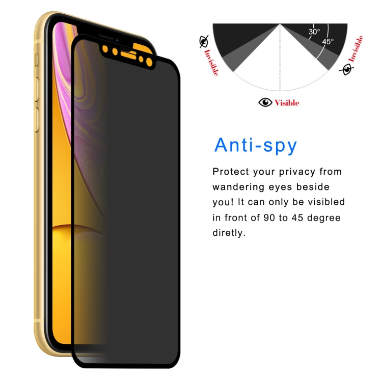For iPhone 11 / XR ENKAY Hat-Prince 0.26mm 9H 6D Privacy Anti-glare Full Screen Tempered Glass Film by ENKAY