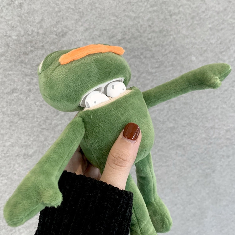 For AirPods 1 / 2 Plush Sad Frog Shape Earphone Protective Case with Hook by bashfashion