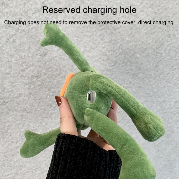 For AirPods 1 / 2 Plush Sad Frog Shape Earphone Protective Case with Hook by bashfashion
