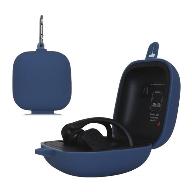 Solid Color Silicone Wireless Bluetooth Earphone Protective Case for Beats Powerbeats Pro(Dark Blue) by bashfashion