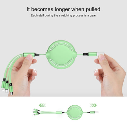 3.5A Liquid Silicone 3 in 1 USB to USB-C / Type-C + 8Pin + Micro USB Retractable Data Syn Charging Cable (Red) by bashfashion