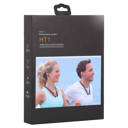 HT1 Magnetic In-Ear Wireless Bluetooth Stereo Headset(Black) by bashfashion