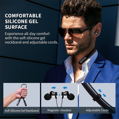 HT1 Magnetic In-Ear Wireless Bluetooth Stereo Headset(Black) by bashfashion