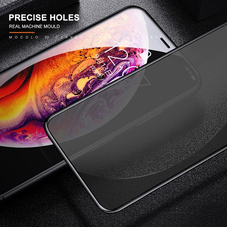 For iPhone 11 Pro / XS / X mocolo 0.33mm 9H 3D Round Edge Privacy Anti-glare Tempered Glass Film(Black) by mocolo