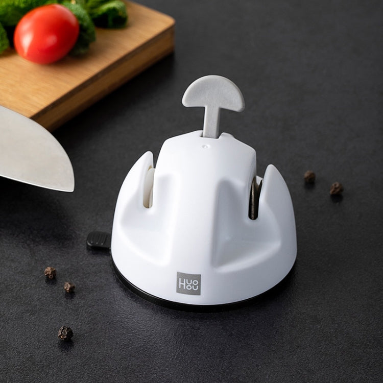Original Xiaomi Youpin Huohou Kitchen Mini Double Wheel Knife Sharpener (White) by Xiaomi