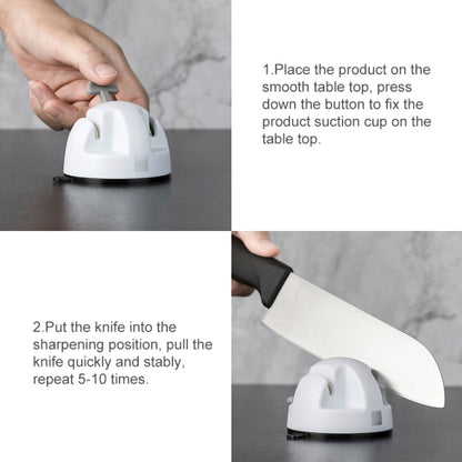 Original Xiaomi Youpin Huohou Kitchen Mini Double Wheel Knife Sharpener (White) by Xiaomi