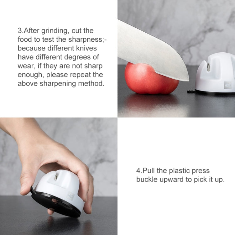 Original Xiaomi Youpin Huohou Kitchen Mini Double Wheel Knife Sharpener (White) by Xiaomi