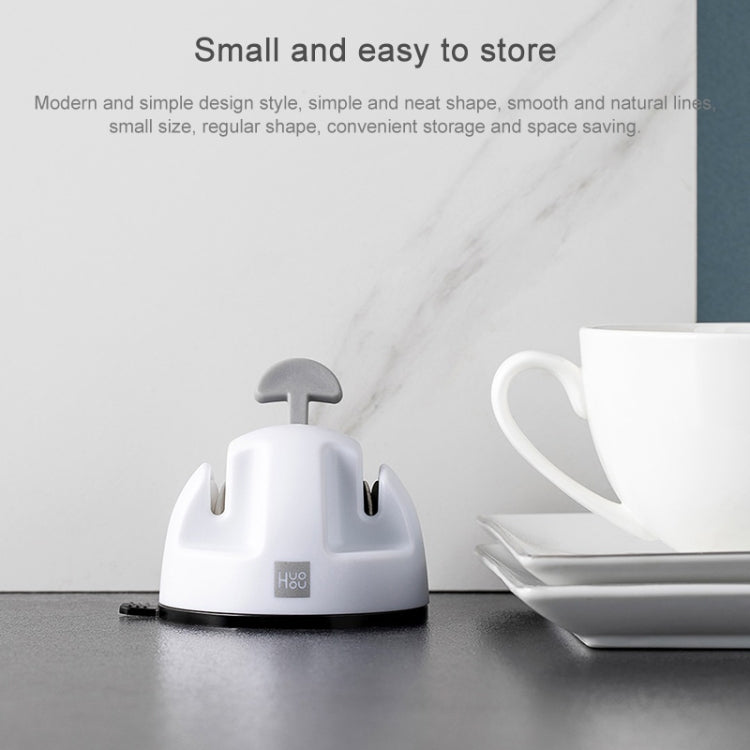 Original Xiaomi Youpin Huohou Kitchen Mini Double Wheel Knife Sharpener (White) by Xiaomi
