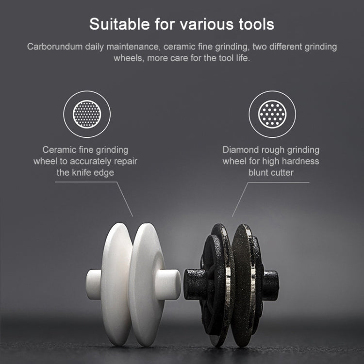 Original Xiaomi Youpin Huohou Kitchen Mini Double Wheel Knife Sharpener (White) by Xiaomi