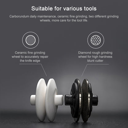 Original Xiaomi Youpin Huohou Kitchen Mini Double Wheel Knife Sharpener (White) by Xiaomi