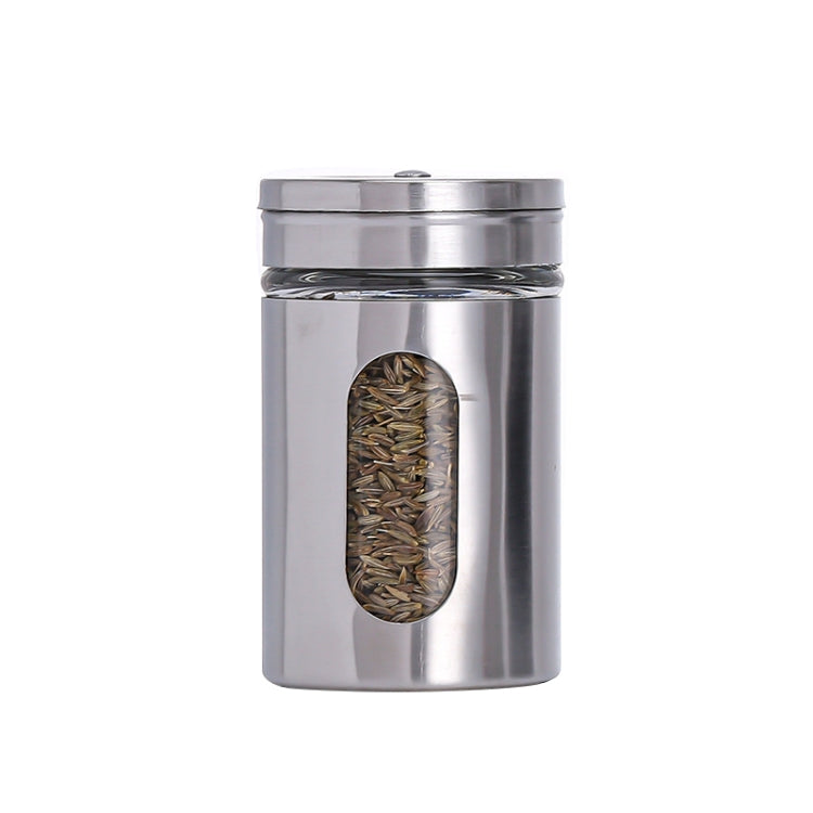 Stainless Steel Glass Seasoning Jar Kitchen Supplies by bashfashion
