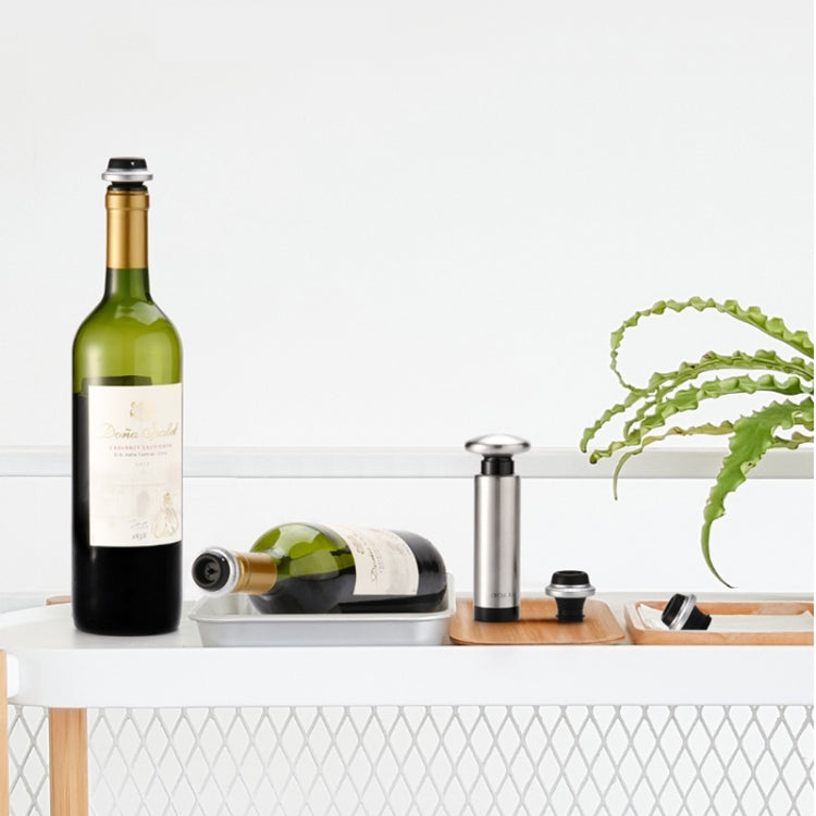 Original Xiaomi Youpin CircleJoy Stainless Steel Red Wine Preservation Stopper Set, Style: 4 Stoppers in One Pump by Xiaomi Youpin