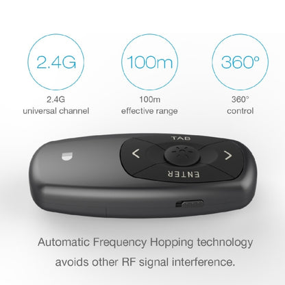 Doosl DSIT011 2.4GHz Mini Rechargeable PowerPoint Presentation Remote Control, Control Distance: 100m(Black) by DOOSL