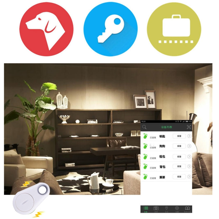 iTAG Smart Wireless Bluetooth V4.0 Tracker Finder Key Anti- lost Alarm Locator Tracker(White) by bashfashion