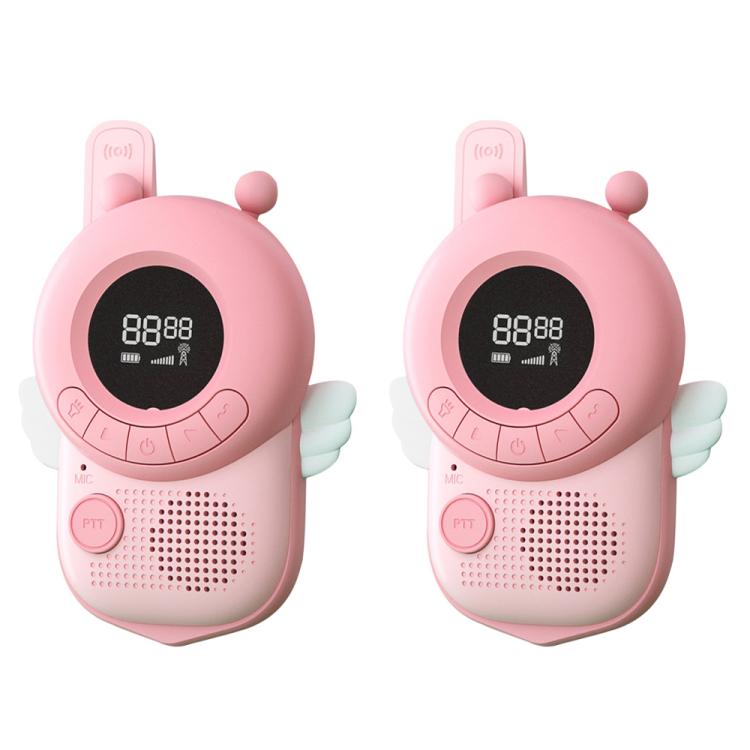 adj-847 Cartoon Bee-shaped Children Walkie-talkie Wireless 3km Call Outdoor Parent-child Interactive Toy with Flashlight & Anti-lost Lanyard (Pink) by bashfashion