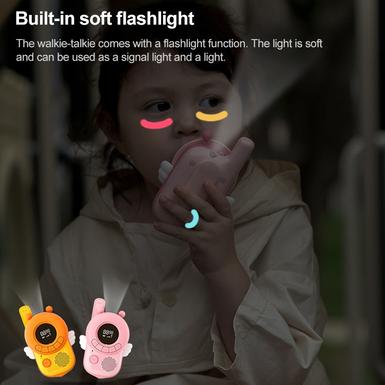adj-847 Cartoon Bee-shaped Children Walkie-talkie Wireless 3km Call Outdoor Parent-child Interactive Toy with Flashlight & Anti-lost Lanyard (Pink) by bashfashion