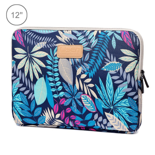 Lisen 12 inch Sleeve Case Colorful Leaves Zipper Briefcase Carrying Bag for iPad, Macbook, Samsung, Lenovo, Sony, DELL Alienware, CHUWI, ASUS, HP, 12 inch and Below Laptops / Tablets(Blue) by bashfashion