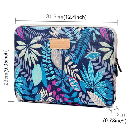 Lisen 12 inch Sleeve Case Colorful Leaves Zipper Briefcase Carrying Bag for iPad, Macbook, Samsung, Lenovo, Sony, DELL Alienware, CHUWI, ASUS, HP, 12 inch and Below Laptops / Tablets(Blue) by bashfashion