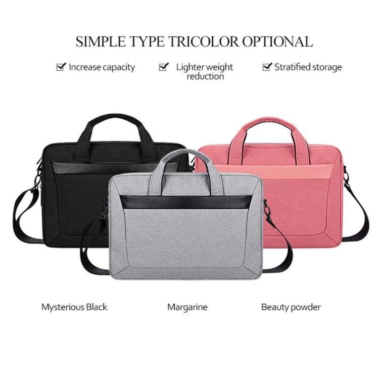 DJ06 Oxford Cloth Waterproof Wear-resistant Portable Expandable Laptop Bag for 15.4 inch Laptops, with Detachable Shoulder Strap(Black) by bashfashion