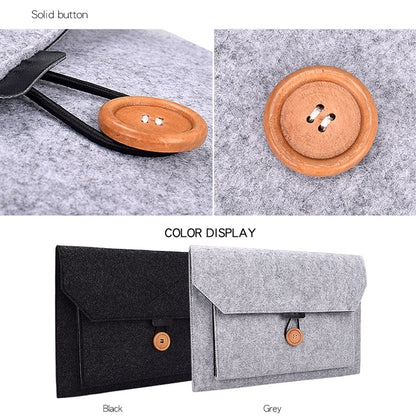 ND06 Multi-purpose Felt Button Laptop Inner Bag for 12.5 inch Laptop(Black) by bashfashion