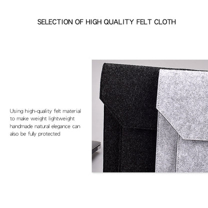ND06 Multi-purpose Felt Button Laptop Inner Bag for 12.5 inch Laptop(Grey) by bashfashion