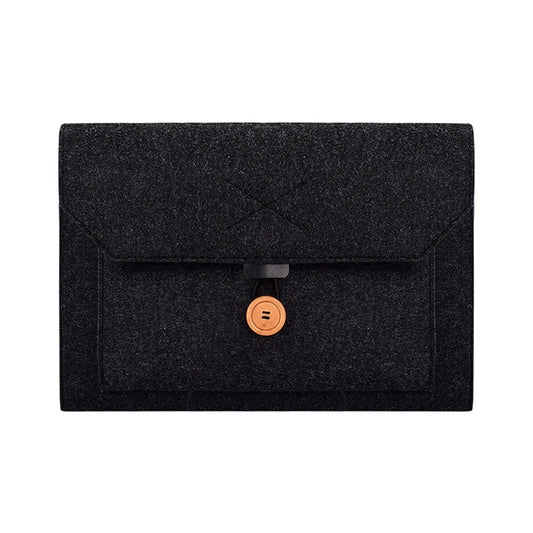 ND06 Multi-purpose Felt Button Laptop Inner Bag for 13.3 inch Laptop(Black) by bashfashion