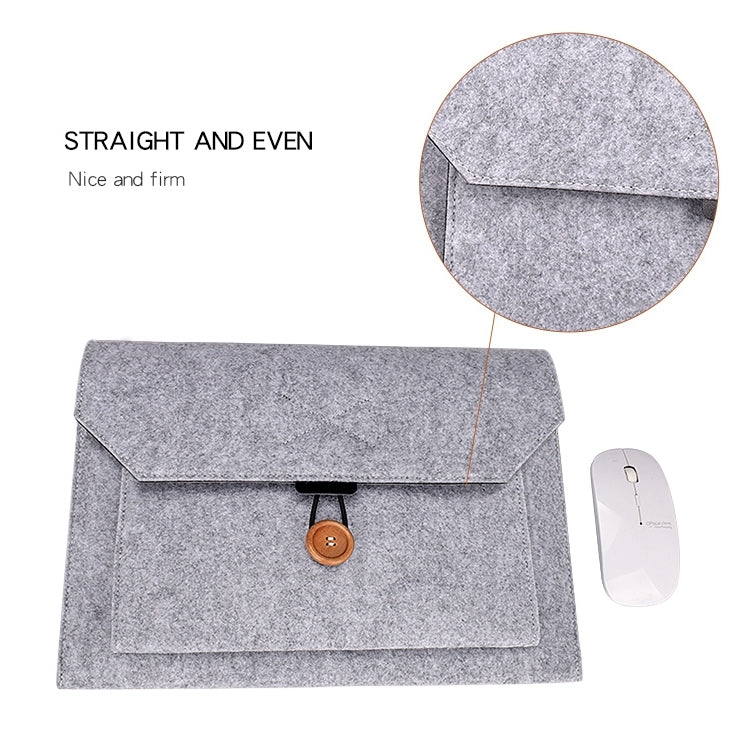 ND06 Multi-purpose Felt Button Laptop Inner Bag for 13.3 inch Laptop(Grey) by bashfashion
