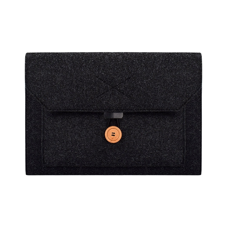 ND06 Multi-purpose Felt Button Laptop Inner Bag for 15.4 inch Laptop(Black) by bashfashion