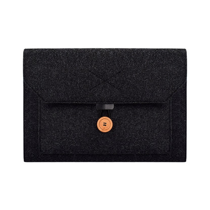 ND06 Multi-purpose Felt Button Laptop Inner Bag for 15.4 inch Laptop(Black) by bashfashion