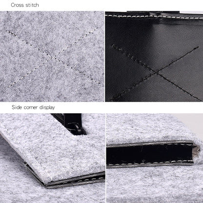 ND06 Multi-purpose Felt Button Laptop Inner Bag for 15.4 inch Laptop(Black) by bashfashion