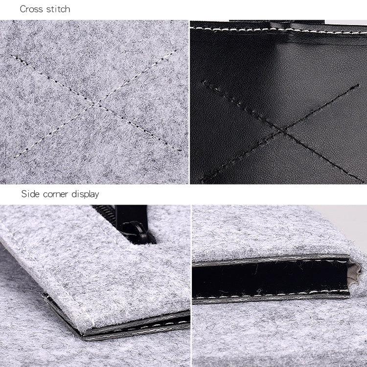 ND06 Multi-purpose Felt Button Laptop Inner Bag for 15.4 inch Laptop(Grey) by bashfashion