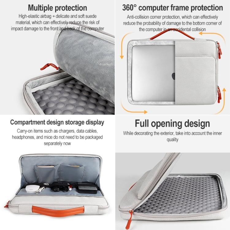 ND03S 14.1-15.4 inch Business Casual Laptop Bag(Grey) by bashfashion