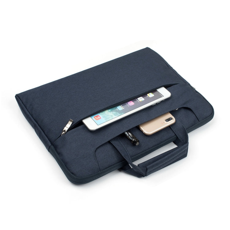 Portable One Shoulder Handheld Zipper Laptop Bag, For 11.6 inch and Below Macbook, Samsung, Lenovo, Sony, DELL Alienware, CHUWI, ASUS, HP (Dark Blue) by bashfashion