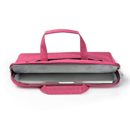 Portable One Shoulder Handheld Zipper Laptop Bag, For 11.6 inch and Below Macbook, Samsung, Lenovo, Sony, DELL Alienware, CHUWI, ASUS, HP (Magenta) by bashfashion