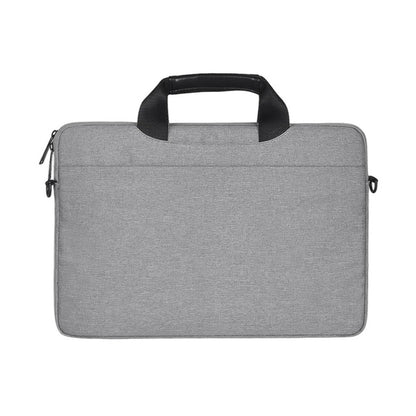 14.1 inch Breathable Wear-resistant Fashion Business Shoulder Handheld Zipper Laptop Bag with Shoulder Strap (Light Grey) by bashfashion