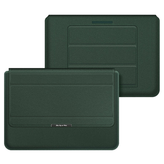 4 in 1 Universal Laptop Holder PU Waterproof Protection Wrist Laptop Bag, Size: 17 inch(Dark Green) by bashfashion