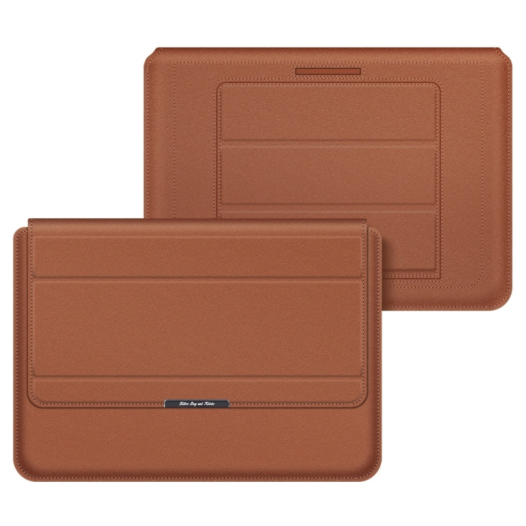 4 in 1 Universal Laptop Holder PU Waterproof Protection Wrist Laptop Bag, Size: 17 inch(Brown) by bashfashion
