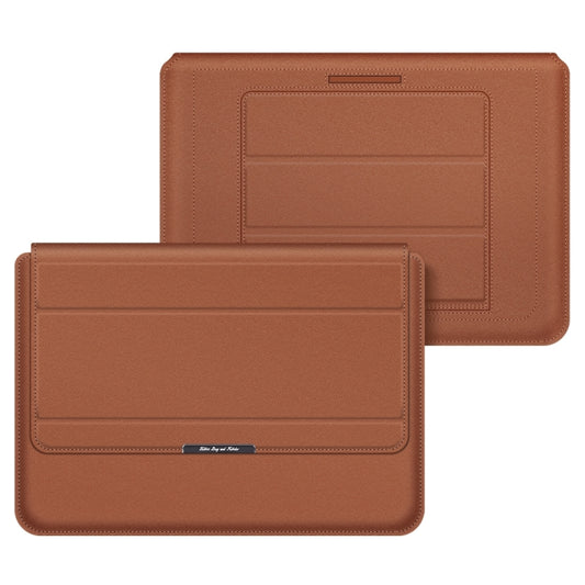 4 in 1 Universal Laptop Holder PU Waterproof Protection Wrist Laptop Bag, Size: 17 inch(Brown) by bashfashion
