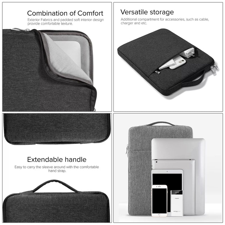 11.6 inch Universal Fashion Soft Laptop Denim Bags Portable Zipper Notebook Laptop Case Pouch for MacBook Air, Lenovo and other Laptops, Size: 32.2x21.8x2cm (Dark Blue) by bashfashion