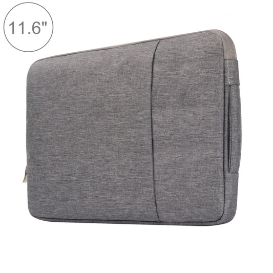 11.6 inch Universal Fashion Soft Laptop Denim Bags Portable Zipper Notebook Laptop Case Pouch for MacBook Air, Lenovo and other Laptops, Size: 32.2x21.8x2cm (Grey) by bashfashion