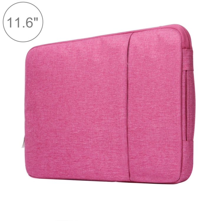 11.6 inch Universal Fashion Soft Laptop Denim Bags Portable Zipper Notebook Laptop Case Pouch for MacBook Air, Lenovo and other Laptops, Size: 32.2x21.8x2cm (Magenta) by bashfashion