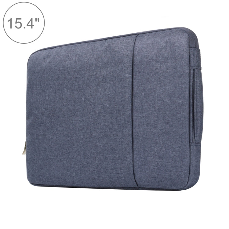 15.4 inch Universal Fashion Soft Laptop Denim Bags Portable Zipper Notebook Laptop Case Pouch for MacBook Air / Pro, Lenovo and other Laptops, Size: 39.2x28.5x2cm (Dark Blue) by bashfashion
