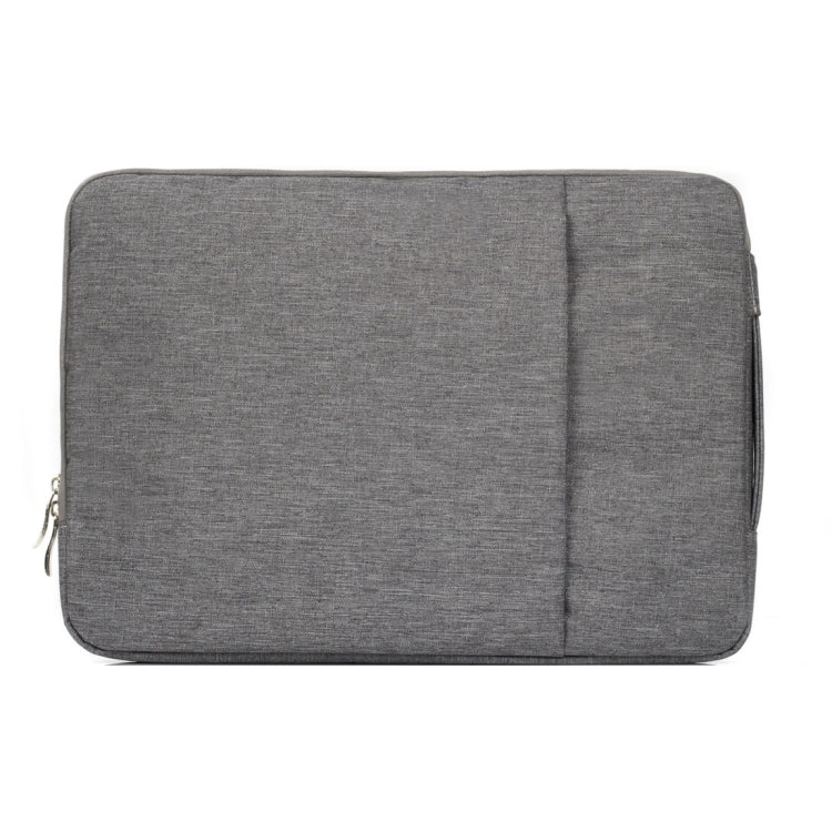 15.4 inch Universal Fashion Soft Laptop Denim Bags Portable Zipper Notebook Laptop Case Pouch for MacBook Air / Pro, Lenovo and other Laptops, Size: 39.2x28.5x2cm (Grey) by bashfashion